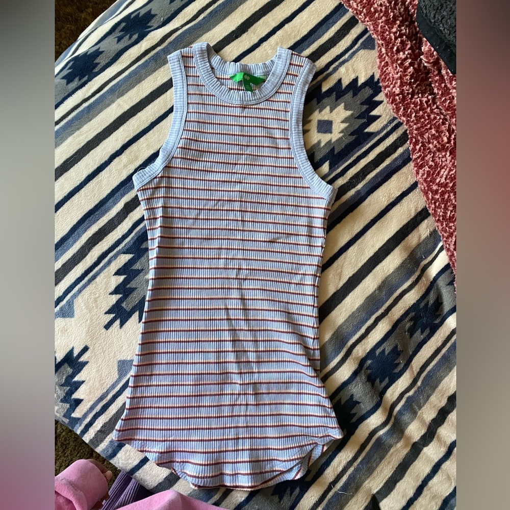 Ribbed striped tank